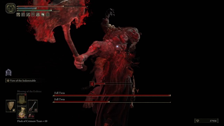 Warto mieć na uwadze atak, który przeciwnik rozpoczyna od wzięcia zamachu wolną ręką - Elden Ring: Upadły Bliźniak (Fell Twin) - boss, jak pokonać? - Elden Ring - poradnik do gry