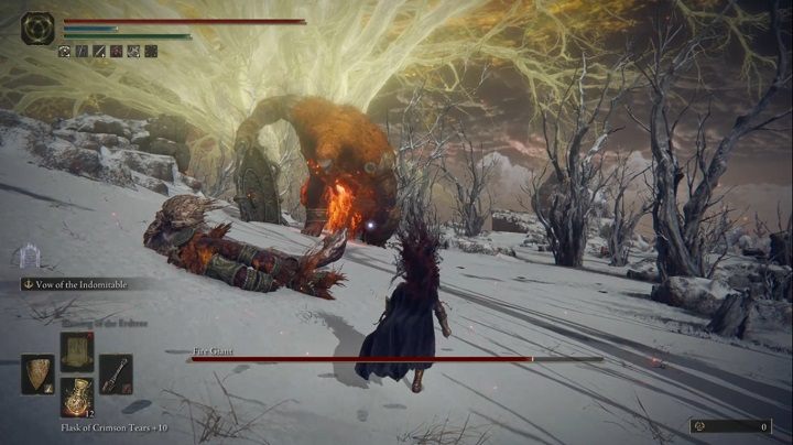 Od tego momentu przeciwnik zacznie korzystać z ognistych ataków - Elden Ring: Ognisty Olbrzym (Fire Giant) - boss, jak pokonać? - Elden Ring - poradnik do gry