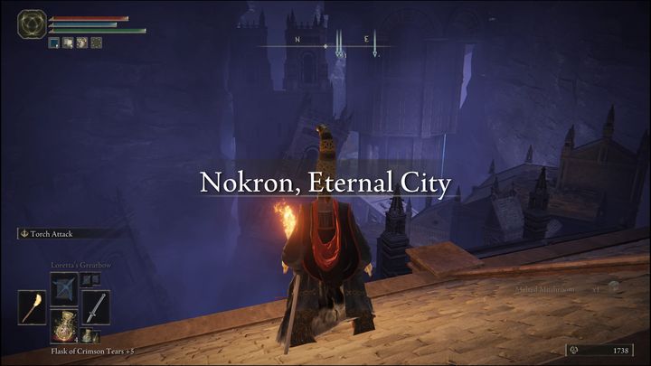 Zejdźcie bezpiecznie na dół, zeskakując na coraz to niższe poziomy, a następnie idźcie do Nokronu, Wiecznego Miasta (Nokron, Eternal City) - Elden Ring: Ranni - solucja, opis przejścia - Elden Ring - poradnik do gry