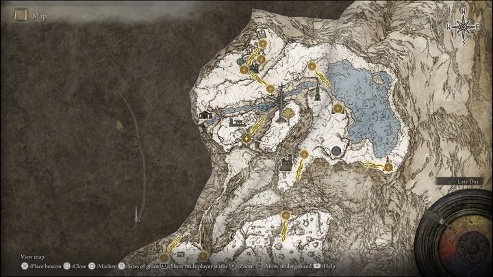 Dokładna lokalizacja Millicenty znajduje się przy miejscu łaski Pradawne ruiny przy śnieżnej dolinie (Ancient Snow Valley Ruins) - Elden Ring: Millicent i Gowry - solucja, opis przejścia - Elden Ring - poradnik do gry