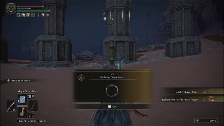 Za pokonanie Radahna, Gwiezdnej Plagi otrzymacie Runy (70000), Wielki Run Radahna oraz Wizerunek Gwiezdnej Plagi - Elden Ring: Radahn, Gwiezdna Plaga (Starscourge Radahn) - boss, jak pokonać? - Elden Ring - poradnik do gry