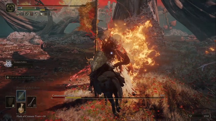 Po wykończeniu jego pomagierów pozostaje zajęcie się nim samym - Elden Ring: Dowódca ONeil (Commander ONeil) - boss, jak pokonać? - Elden Ring - poradnik do gry