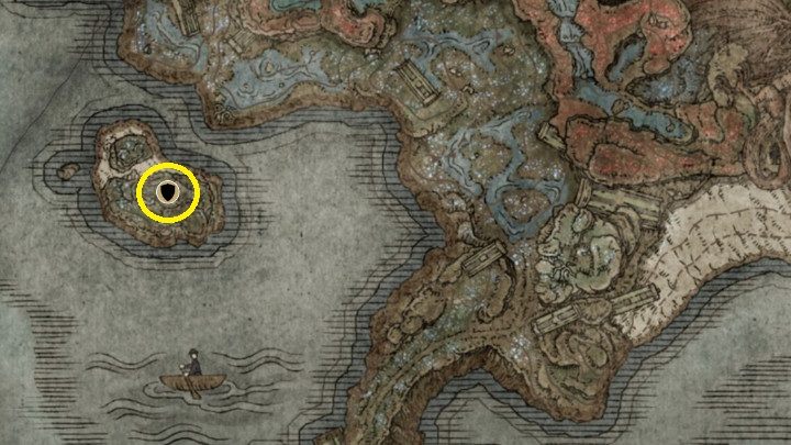 Na wyspie, na południowo-zachodnim skraju mapy - Shadow of the Erdtree: Wszystkie nowe zbroje mapa - Elden Ring - poradnik do gry