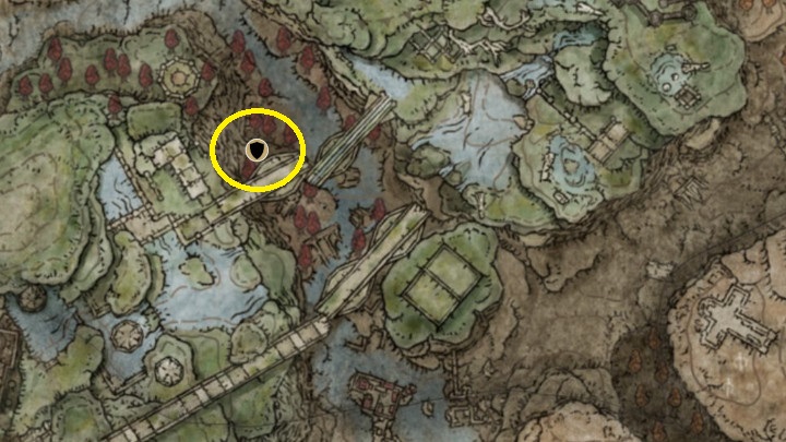 Zlokalizuj obszar z ptakami na południe od Miejsca łaski (Ravine North) - jest to dolny obszar z rzeką - Shadow of the Erdtree: Wszystkie nowe zbroje mapa - Elden Ring - poradnik do gry