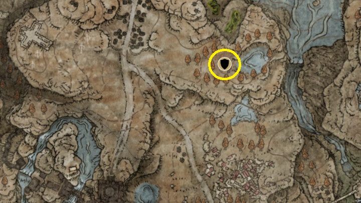 Przy zwłokach znajdujących się w gaju pełnym niedźwiedzi - Shadow of the Erdtree: Wszystkie nowe zbroje mapa - Elden Ring - poradnik do gry