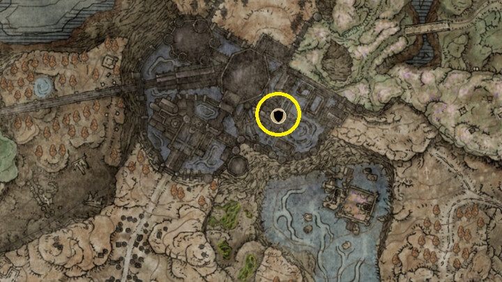 Hełm upuszczany przez Rycerza Ognia w Dzielnicy kościelnej Donżonu Cienia - Shadow of the Erdtree: Wszystkie nowe zbroje mapa - Elden Ring - poradnik do gry