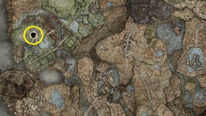 Hełm w kształcie głowy lwa znajdziecie na górnym piętrze lokacji Scorpion River Catacombs - Shadow of the Erdtree: Wszystkie nowe zbroje mapa - Elden Ring - poradnik do gry