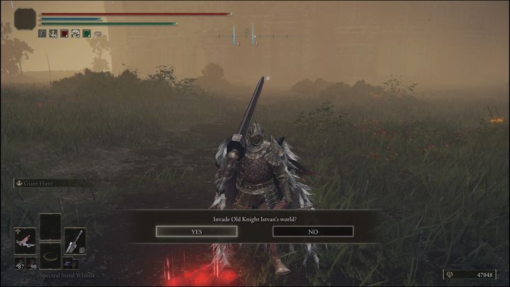 Gdy już będziecie na miejscu, na ziemi pojawi się czerwony znak przyzwania - Elden Ring: Tanith / Wulkaniczny Dwór (Volcano Manor) - solucja, opis przejścia - Elden Ring - poradnik do gry