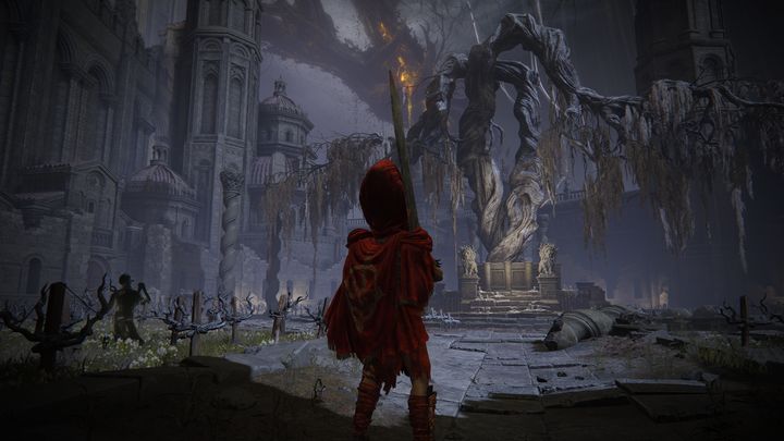 Pierwszy raz spotkacie Rycerza ognia Queelign w lokacji Belurat, osada przy wieży - Shadow of the Erdtree: Rycerz ognia Queelign - solucja, opis przejścia - Elden Ring - poradnik do gry