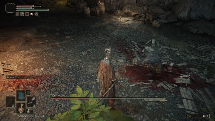 Po tym jak jego pasek zdrowia spadnie poniżej 50%, skryje się za tarczą i zacznie błagać o litość - Elden Ring: Łata (Patches) - boss, jak pokonać? - Elden Ring - poradnik do gry