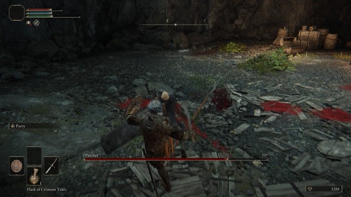 Łata lubi też wyskoczyć w powietrze i wylądować z atakiem - Elden Ring: Łata (Patches) - boss, jak pokonać? - Elden Ring - poradnik do gry