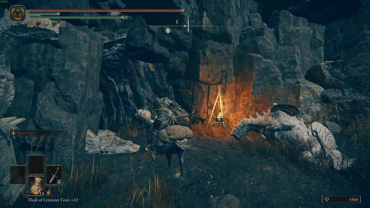 Kontynuujcie drogę, aż dotrzecie do wejścia do jaskini oświetlonego pochodnią - Shadow of the Erdtree: Jak dotrzeć do Ukrytego grobu Charo? - Elden Ring - poradnik do gry