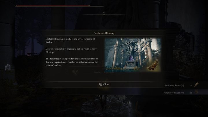 Fragmenty ostrodrzewa to odłamki ostrodrzewa, ogromnego drzewa rosnącego w Krainie Cienia - Shadow of the Erdtree: Czym są fragmenty ostrodrzewa (Scadutree Fragments)? - Elden Ring - poradnik do gry