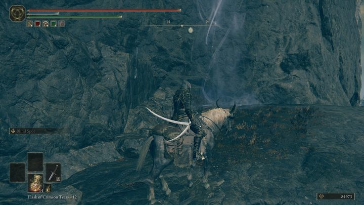 Pierwszy prąd zabierze Was na niewielką półkę, na której znajdziecie kolejny prąd - Shadow of the Erdtree: Jak dotrzeć do Ostrowyżu bez walki z Rellaną? - Elden Ring - poradnik do gry