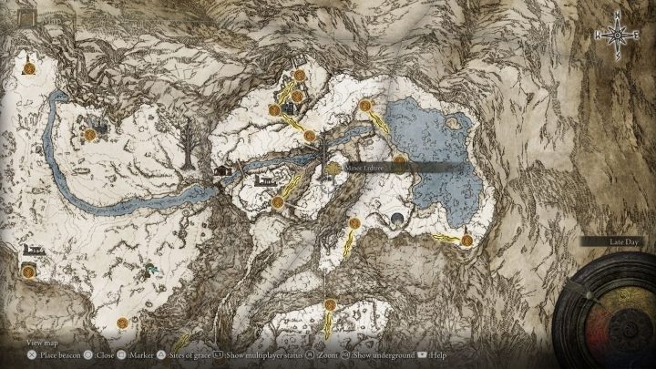 Awatar na Szczytach Olbrzymów znajduje się w centralnej części, delikatnie na wschód - Elden Ring: Awatar Złotego Drzewa (Erdtree Avatar) - boss, jak pokonać? - Elden Ring - poradnik do gry