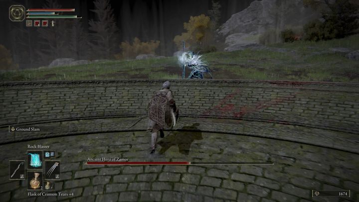 Gdy wróg zacznie tworzyć zaklęcia lodowe, pobiegnijcie w bok, możecie wtedy skorzystać z potężniejszego czaru, który dłużej się castuje - Elden Ring: Pradawny bohater z Zamor (Ancient Hero of Zamor) - boss, jak pokonać? - Elden Ring - poradnik do gry