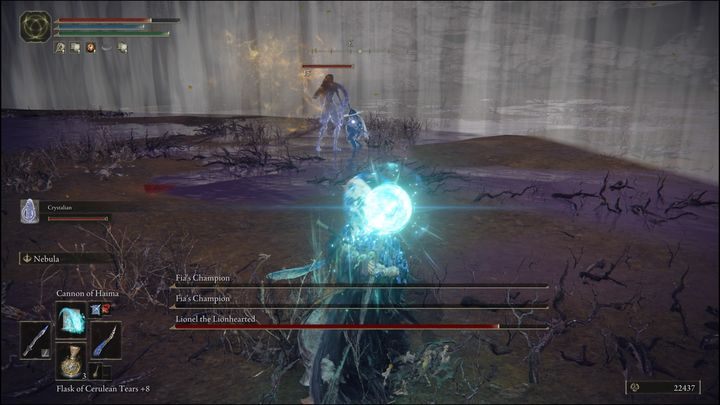 Jeśli jednak nie chcecie się skupiać na kilku przeciwnikach jednocześnie, możecie nadal powtarzać taktykę, która wymaga użycia nocnych zaklęć, aby zabić szybko jednego wroga - Elden Ring: Czempioni Fii (Fias Champions) - boss, jak pokonać? - Elden Ring - poradnik do gry