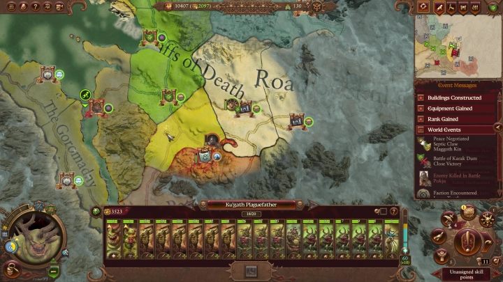 Po zdobyciu Waszej trzeciej osady (Góra Stormvrack) zaprzestańcie na chwilę kampanii wojennej i udajcie się na wschód, aby zając nienależące do nikogo osady Fort Dolganyeir oraz Zamoski - Total War Warhammer 3: Nurgle - jak zacząć? - Total War Warhammer 3 - poradnik do gry