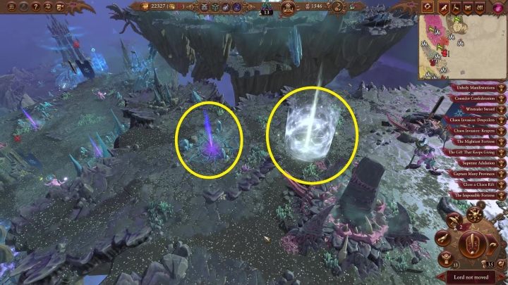 Przemierzając krainę wypatrujcie obiektów przedstawionych powyżej - Total War Warhammer 3: Królestwo Tzeentch - Total War Warhammer 3 - poradnik do gry