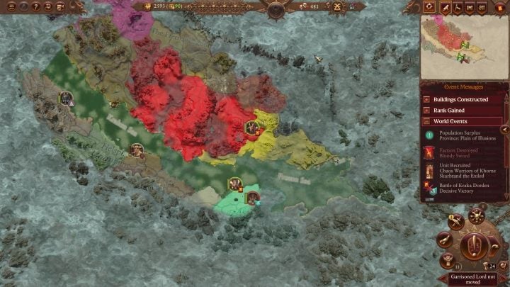 Na tym etapie najpewniej na północy i wschodzie będziecie otoczeni przez demony - w większości z rasy Nurgle - Total War Warhammer 3: Khorne - jak zacząć? - Total War Warhammer 3 - poradnik do gry