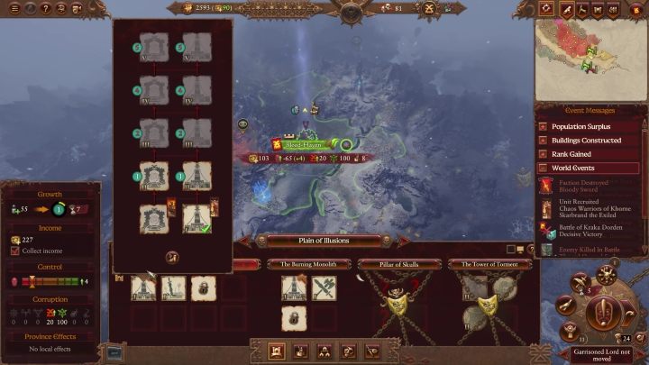 Ponadto w stolicach prowincji rasa Khorne ma do dyspozycji 2 rodzaje budynku głównego - Twierdza Dusz oraz Międzywymiarowy Prześwit - Total War Warhammer 3: Khorne, Technologie i budynki - jakie na początek? - Total War Warhammer 3 - poradnik do gry