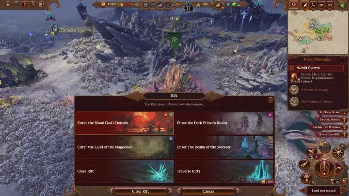 W interakcję ze szczelinami może wejść każdy lord, jednak jedynie przywódca Waszej frakcji może w pełni wykorzystać jej potencjał - Total War Warhammer 3: Szczeliny i spaczenie - Total War Warhammer 3 - poradnik do gry