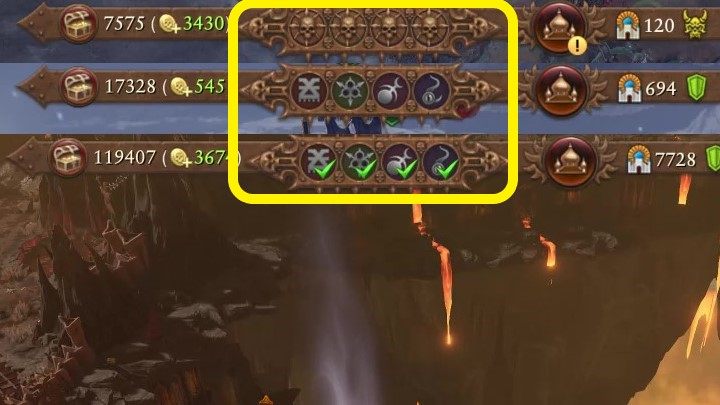 Zaraz obok znajdują się symbole bogów chaosu - Total War Warhammer 3: Interfejs - Total War Warhammer 3 - poradnik do gry