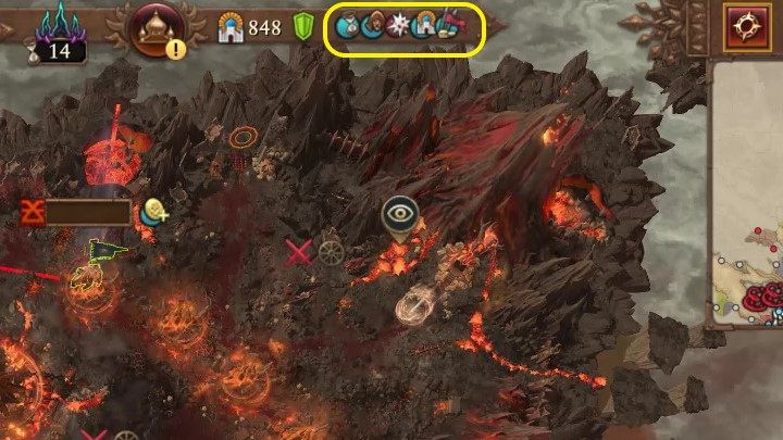 Po prawej stronie środkowego paska znajdują się efekty, które oddziałują w danej chwili na Waszą frakcję - Total War Warhammer 3: Interfejs - Total War Warhammer 3 - poradnik do gry