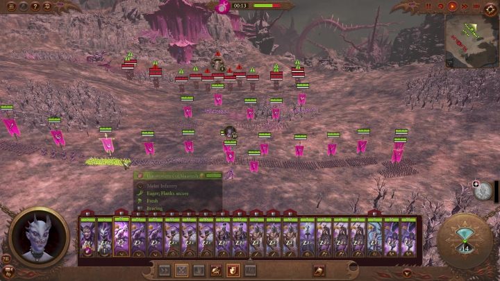 Główną dolną część ekranu zajmują karty Waszych jednostek - Total War Warhammer 3: Bitwy - Total War Warhammer 3 - poradnik do gry