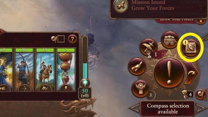 Jeżeli zerkniecie w prawy dolny róg, zobaczycie tam menu w kształcie koła - Total War Warhammer 3: Wielki Kataj - unikalne mechaniki - Total War Warhammer 3 - poradnik do gry