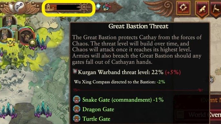 Po jego wypełnieniu wojska Chaosu zza muru zaatakują bramy - Total War Warhammer 3: Wielki Kataj - unikalne mechaniki - Total War Warhammer 3 - poradnik do gry