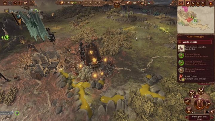 Na mapie kampanii stosy poznacie po dwóch czerwonych czaszkach. - Total War Warhammer 3: Khorne - unikalne mechaniki - Total War Warhammer 3 - poradnik do gry