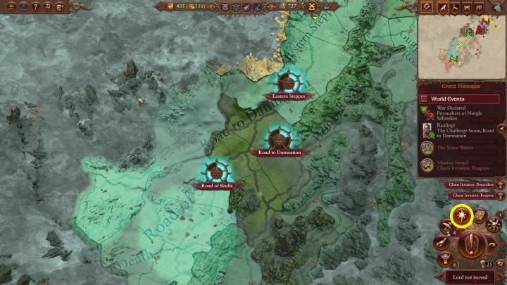 Aby otworzyć menu Manipulowania Wiatrami Magii należy w prawym dolnym rogu (na menu kołowym) nacisnąć słoneczko - Total War Warhammer 3: Tzeentch - unikalne mechaniki - Total War Warhammer 3 - poradnik do gry