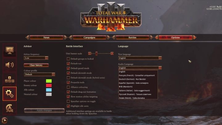 Język można zmienić w ustawieniach. - Total War Warhammer 3: Polska wersja gry - Total War Warhammer 3 - poradnik do gry