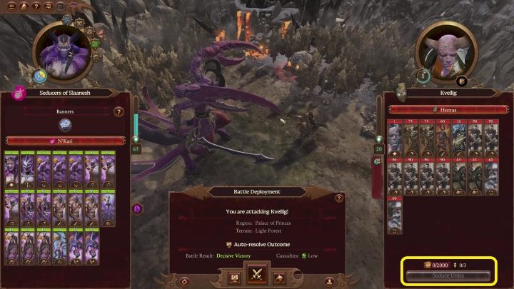 Przed każdą bitwą Slaanesh ma okazję przekonać kilka oddziałów wroga, aby zmienili strony - Total War Warhammer 3: Slaanesh - unikalne mechaniki - Total War Warhammer 3 - poradnik do gry