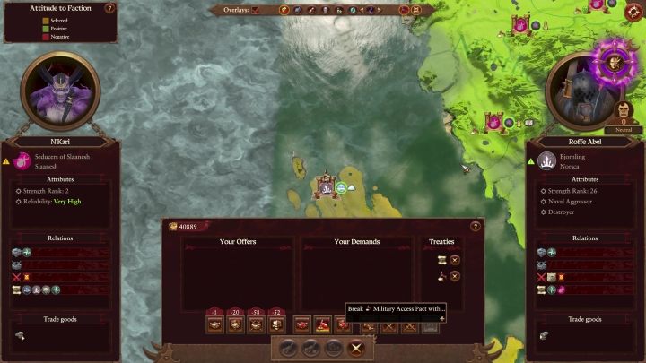 Warto podkreślić, że nie można użyć tej mocy przeciwko sojusznikom (jeżeli chcecie, to musicie wcześniej zerwać pakt) - Total War Warhammer 3: Slaanesh - unikalne mechaniki - Total War Warhammer 3 - poradnik do gry