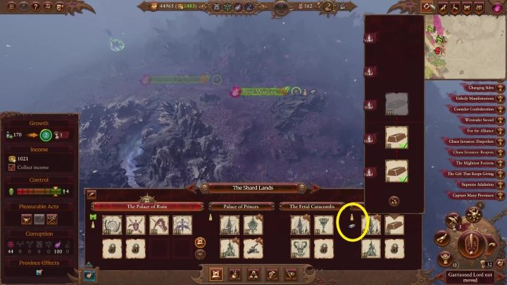 Ponadto już Wasza prowincja początkowa posiada zasoby żelaza w osadzie Krwawa Góra - Total War Warhammer 3: Slaanesh, Technologie i budynki - jakie na początek? - Total War Warhammer 3 - poradnik do gry