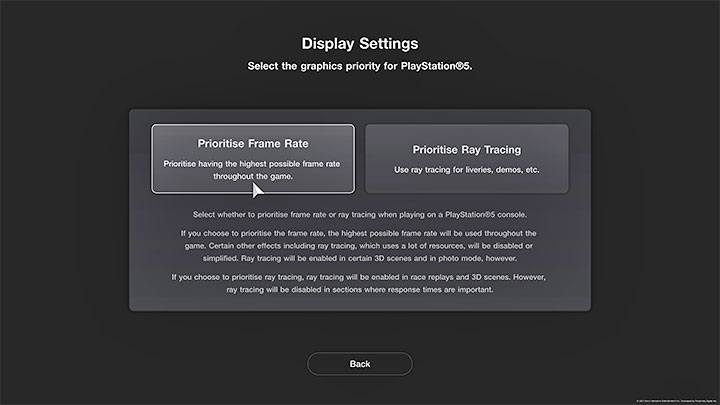 Gran Turismo 7 w wersji na PlayStation 5 teoretycznie posiada dwa tryby graficzne, ale w rzeczywistości jest to tylko jeden tryb - Priorytet: Klatki na sekundę (Prioritise Frame Rate) - Gran Turismo 7: Wymagania sprzętowe i tryby graficzne na PS5 - Gran Turismo 7 - poradnik do gry
