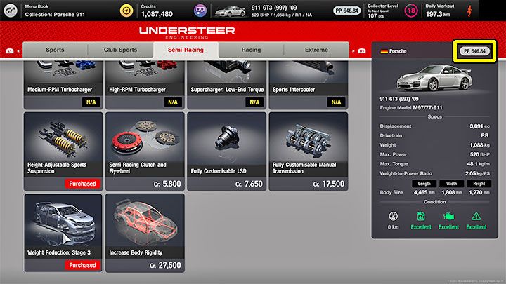 Założeniem tego menu jest zaznajomienie Was z limitami PP, które zaczną pojawiać się w finałowych rozdziałach kampanii - Gran Turismo 7: Kariera - Rozdziały / Menu 21-30 - Gran Turismo 7 - poradnik do gry