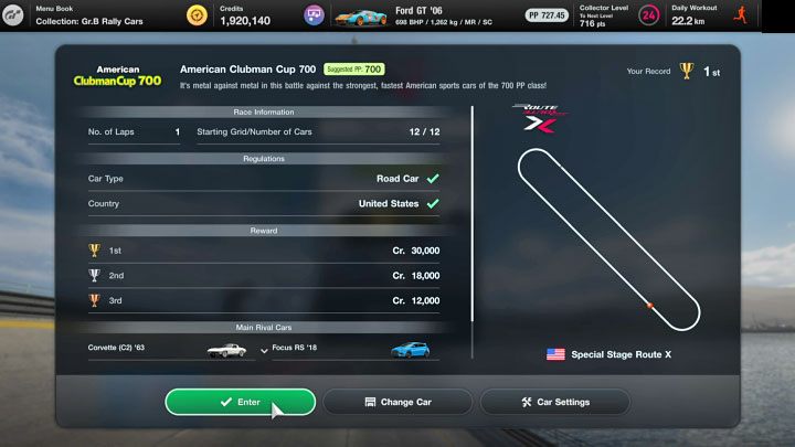 Wyścig na Special Stage Route X ma dwa wymagania - Gran Turismo 7: Grind i zarabianie kredytów - Special Stage Route X - Gran Turismo 7 - poradnik do gry