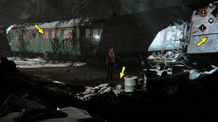 Aby wykonać to zadanie, należy zbadać - Syberia The World Before: Obszar Żelaznej Tajgi - kopalnia soli, zima 2004 część 2 (Iron Taiga area - salt mine, winter 2004) - solucja, opis przejścia - Syberia The World Before - poradnik do gry