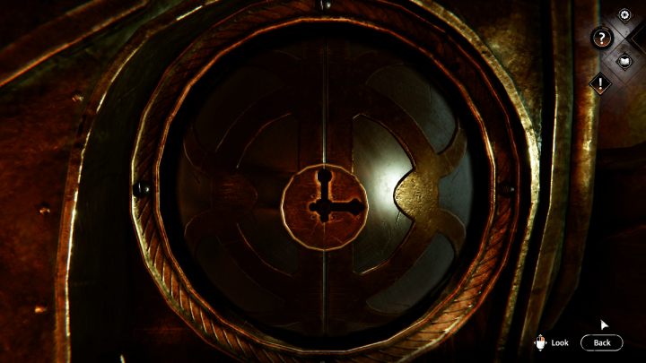 Ustawcie klucz w odpowiedni sposób i użyjcie go na zamku do serca maszyny - Syberia The World Before: Vaghen - schronisko Silberspiegel, jesień 2005 część 4 (Vaghen - Silberspiegel refuge, autumn 2005 part 4) - solucja, opis przejścia - Syberia The World Before - poradnik do gry