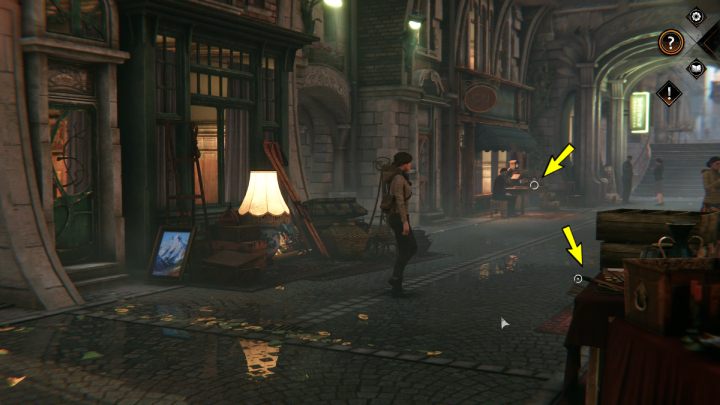 Aby zaliczyć to zadanie należy zbadać - Syberia The World Before: Vaghen - Dzielnica antykwariuszy, jesień 2005 (Vaghen - Antiques district, jesień 2005) - solucja, opis przejścia - Syberia The World Before - poradnik do gry