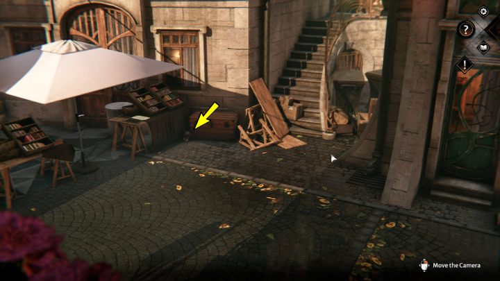 Gdy Oskar wyjdzie spod szafy, pobiegnijcie za nim i wejdźcie po schodach - Syberia The World Before: Vaghen - Dzielnica antykwariuszy, jesień 2005 (Vaghen - Antiques district, jesień 2005) - solucja, opis przejścia - Syberia The World Before - poradnik do gry