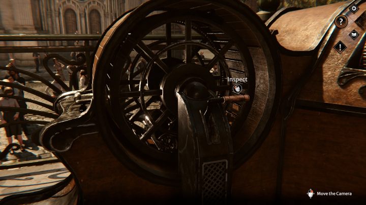 Przesuńcie kamerę w lewo i pociągnijcie dźwignię w dół - Syberia The World Before: Vaghen - Dzielnica muzyczna, wiosna 1937 (Vaghen - Musician district, spring 1937) - solucja, opis przejscia - Syberia The World Before - poradnik do gry