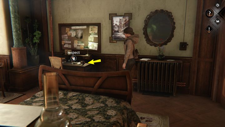 Wejdźcie po schodach na wyższe piętro i zajrzyjcie do pokoju po prawej stronie - Syberia The World Before: Vaghen - dzielnica kwiatowa, jesień 2005 część 1 (Vaghen - flower district, autumn 2005 part 1) - solucja, opis przejścia - Syberia The World Before - poradnik do gry