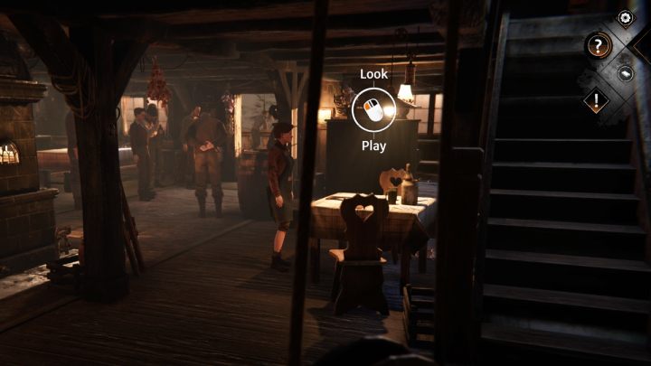 Kliknijcie na pianino i wybierzcie komendę Zagraj (Play) - Syberia The World Before: Vaghen - schronisko Silberspiegel, lato 1937 część 1(Vaghen - Silberspiegel refuge, summen 1937 part 1) - solucja, opis przejścia - Syberia The World Before - poradnik do gry