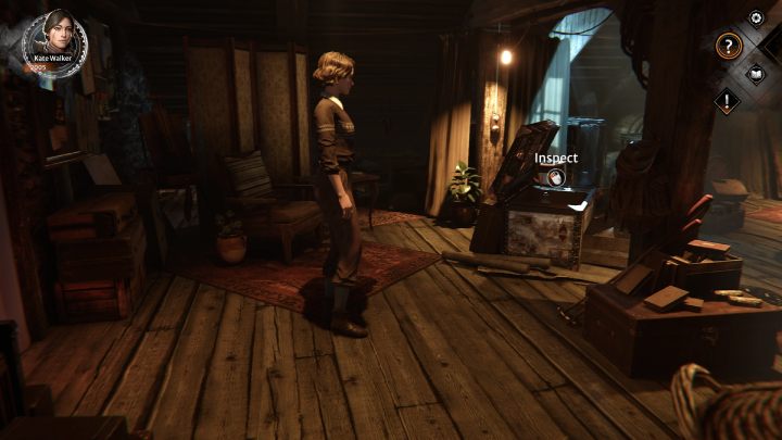 Zbadajcie kufer i podnieście klucz leżący po prawej stronie - Syberia The World Before: Vaghen - schronisko Silberspiegel, lato 1937 część 2 (Vaghen: Silberspiegel refuge, summer 1937 part 2) - solucja, opis przejścia - Syberia The World Before - poradnik do gry