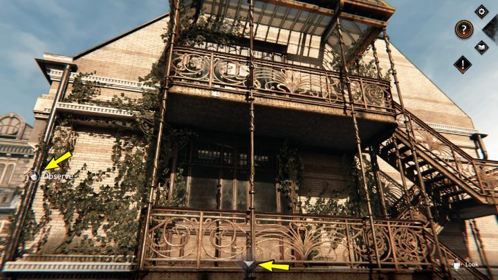 Poruszajcie kamerę w dół i w górę za pomocą strzałek widocznych na ekranie - Syberia The World Before: Vaghen - most Mgieł, jesień 2005 część 1 (Vaghen - bridge of Mists, autumn 2005 part 1) - solucja, opis przejścia - Syberia The World Before - poradnik do gry