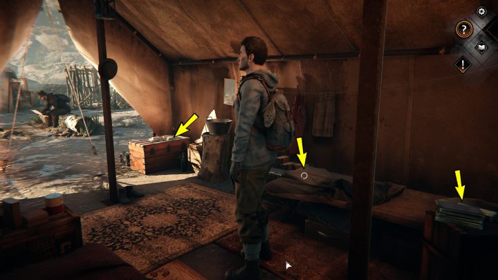 W swoim namiocie zbadajcie - Syberia The World Before: Baltayar - góra, jesień 1937 (Baltayar - mountain, autumn 1937) - solucja, opis przejścia - Syberia The World Before - poradnik do gry